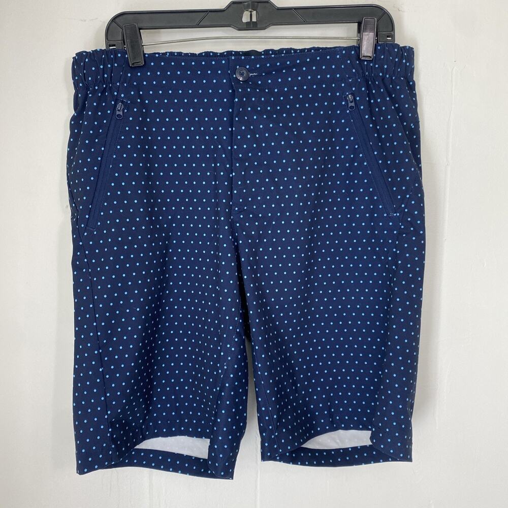 Five Four Shorts Men 36 Golf Blue Polka Dot Stretch Active Walking Preppy